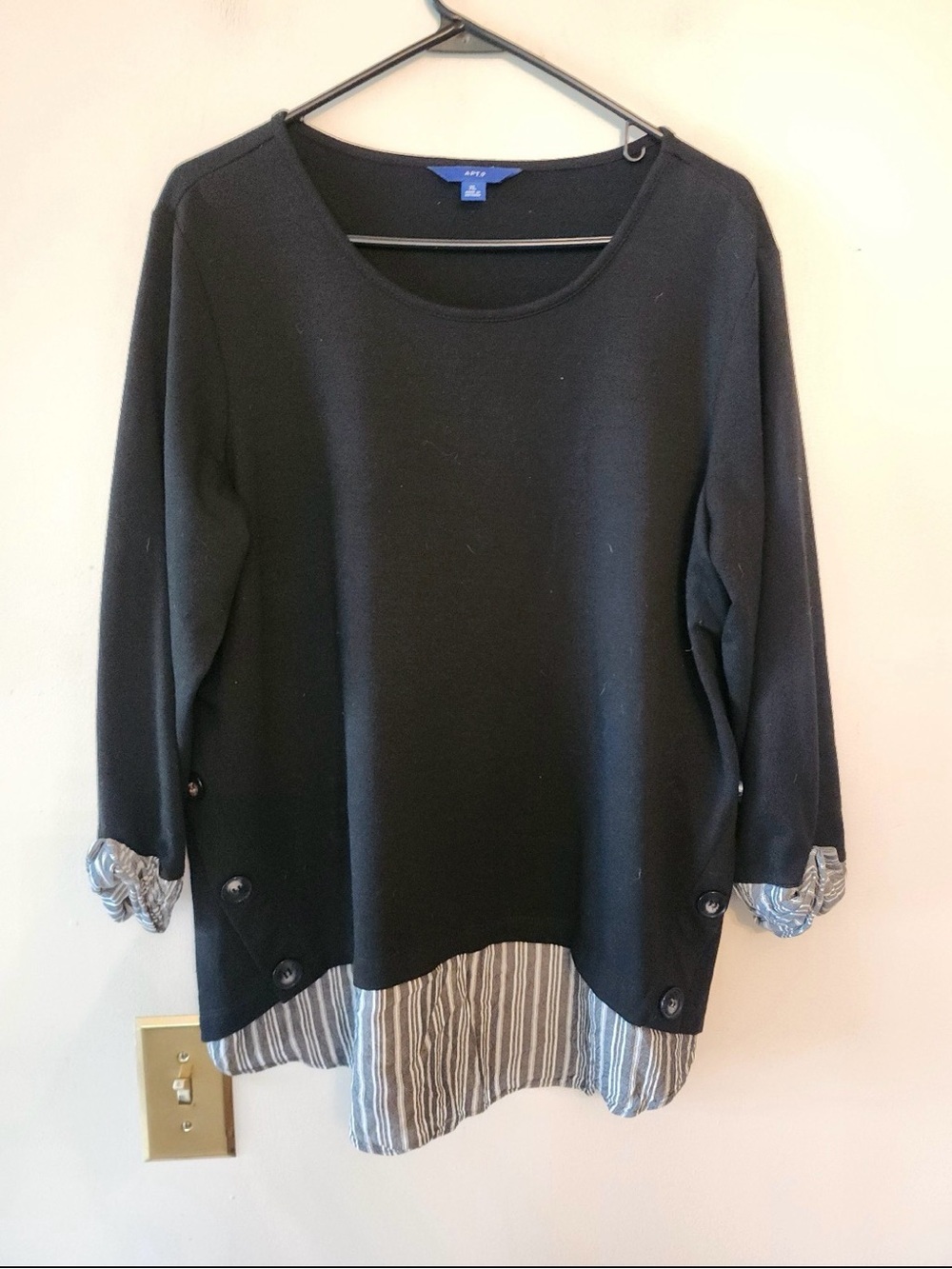 Apt 9 black blouse size womens xl